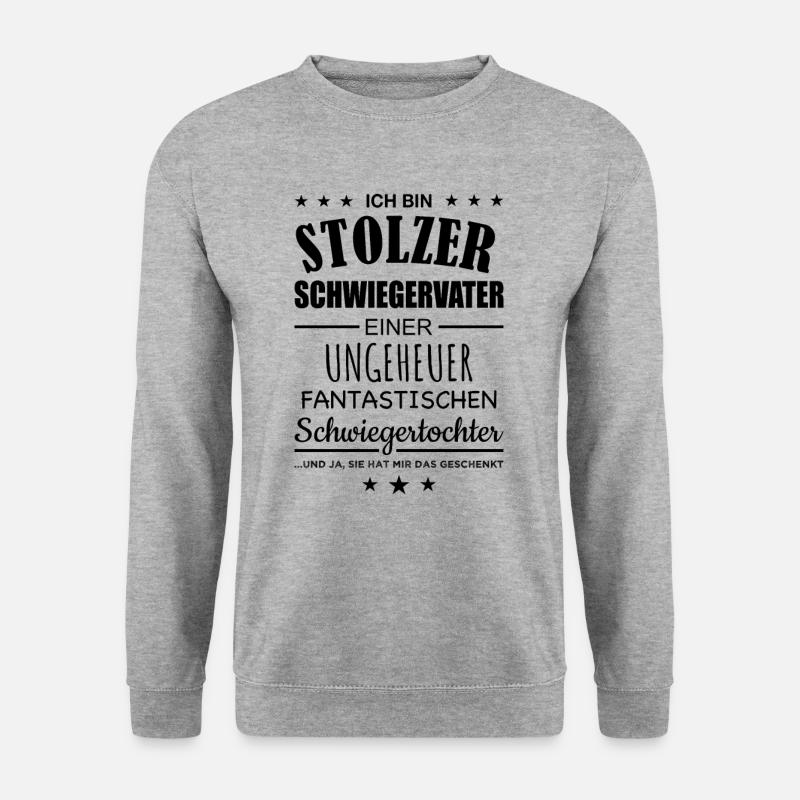 Stolzer Schwiegervater Schwiegertochter Spruch - Unisex Pullover - Weißgrau meliert