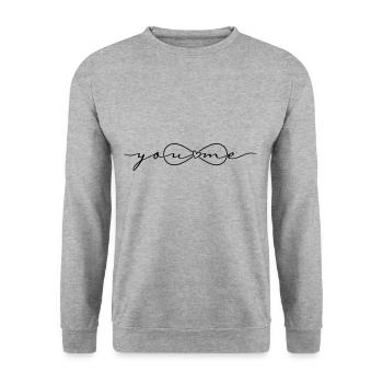 Infinity symbol you and me Infinity - Unisex Sweatshirt - salt & pepper - Front - Alina (178cm) & Michal (187cm)