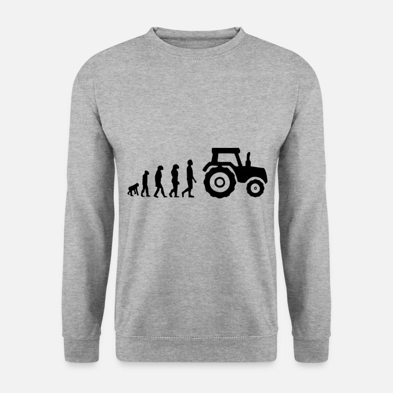 Evolution tractor - Unisex Sweatshirt - salt & pepper