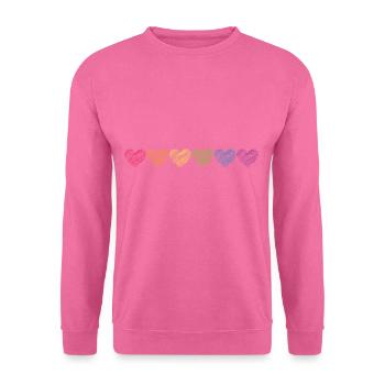 Pride Herzen Kritzelherzchen Regenbogenfarben - Unisex Pullover - Pink - Vorne