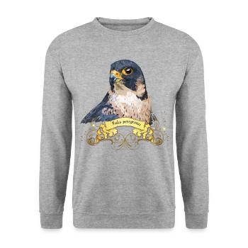 Sokol stěhovavý eurosibiřský - Unisex Pullover - Weißgrau meliert - Vorne - Alina (178cm) & Michal (187cm)