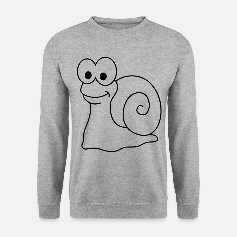 Schnecke Comic Tier - Unisex Pullover - Weißgrau meliert