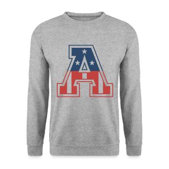 Letter A USA - Unisex Sweatshirt - salt & pepper - Front - Alina (178cm) & Michal (187cm)