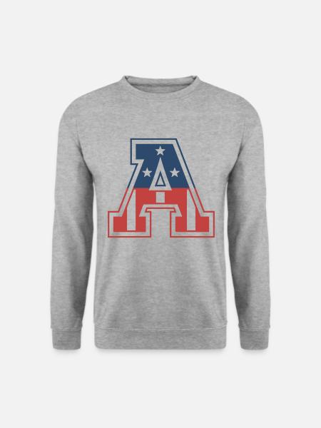 Buchstabe A USA - Unisex Pullover - Weißgrau meliert