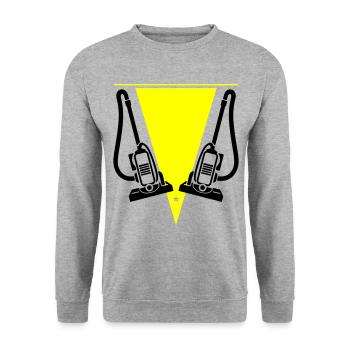 Staubsauger Reinigungsfirma - Unisex Pullover - Weißgrau meliert - Vorne - Alina (178cm) & Michal (187cm)