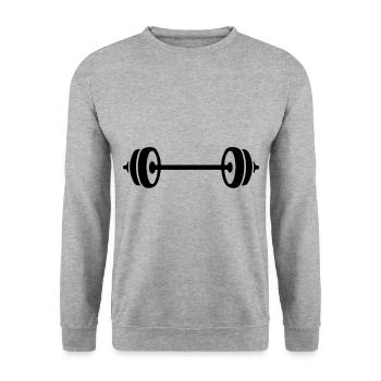 symbole haltère - Sweat-shirt Unisexe - gris chiné - Devant - Alina (178cm) & Michal (187cm)