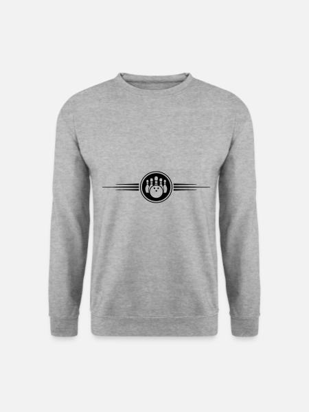 bowling strich icon - Unisex Pullover - Weißgrau meliert