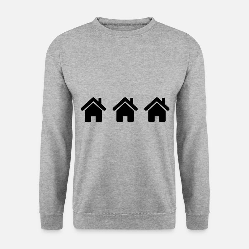 haus icon symbol - Unisex Pullover - Weißgrau meliert