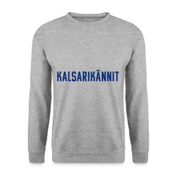 Alkohol Saufen in Finnland: Kalsarikannit Geschenk - Unisex Pullover - Weißgrau meliert - Vorne - Alina (178cm) & Michal (187cm)