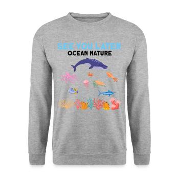 Sea Nature Marine Biologist Sea Marine Biology Ocean - Unisex Sweatshirt - salt & pepper - Front - Alina (178cm) & Michal (187cm)