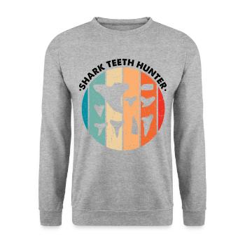 Paläontologe Designs Fossil Hunter Student - Unisex Pullover - Weißgrau meliert - Vorne - Alina (178cm) & Michal (187cm)