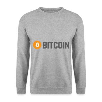 Bitcoin (Bitcoin) - Unisex Pullover - Weißgrau meliert - Vorne - Alina (178cm) & Michal (187cm)