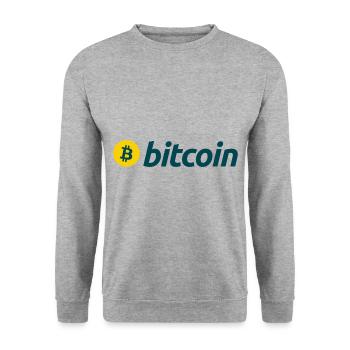 Bitcoin (Bitcoin) - Unisex Pullover - Weißgrau meliert - Vorne - Alina (178cm) & Michal (187cm)