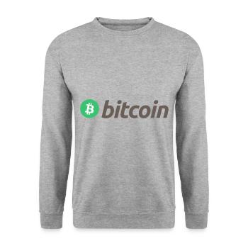 Bitcoin (Bitcoin) - Unisex Pullover - Weißgrau meliert - Vorne - Alina (178cm) & Michal (187cm)