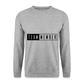 timbre de membre de l'équipe - Sweat-shirt Unisexe - gris chiné - Devant - Alina (178cm) & Michal (187cm)