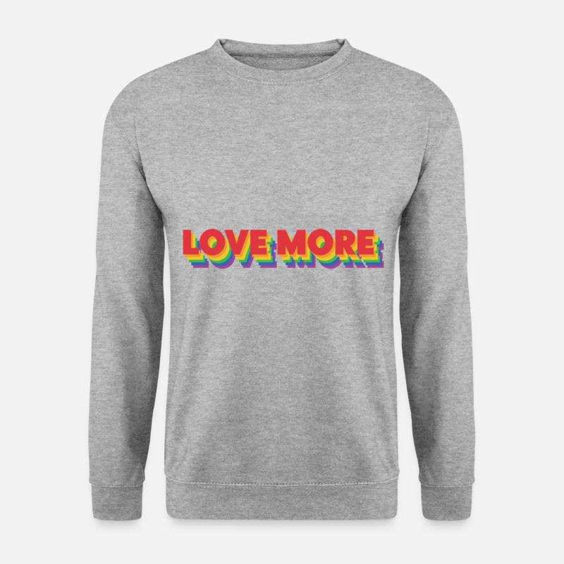 Liebe mehr - Unisex Pullover - Weißgrau meliert