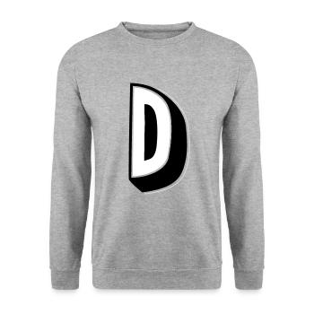 Lettre D - Sweat-shirt Unisexe - gris chiné - Devant - Alina (178cm) & Michal (187cm)