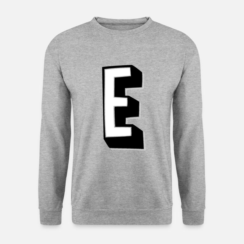 Lettre E - Alphabet E - Sweat-shirt Unisexe - gris chiné