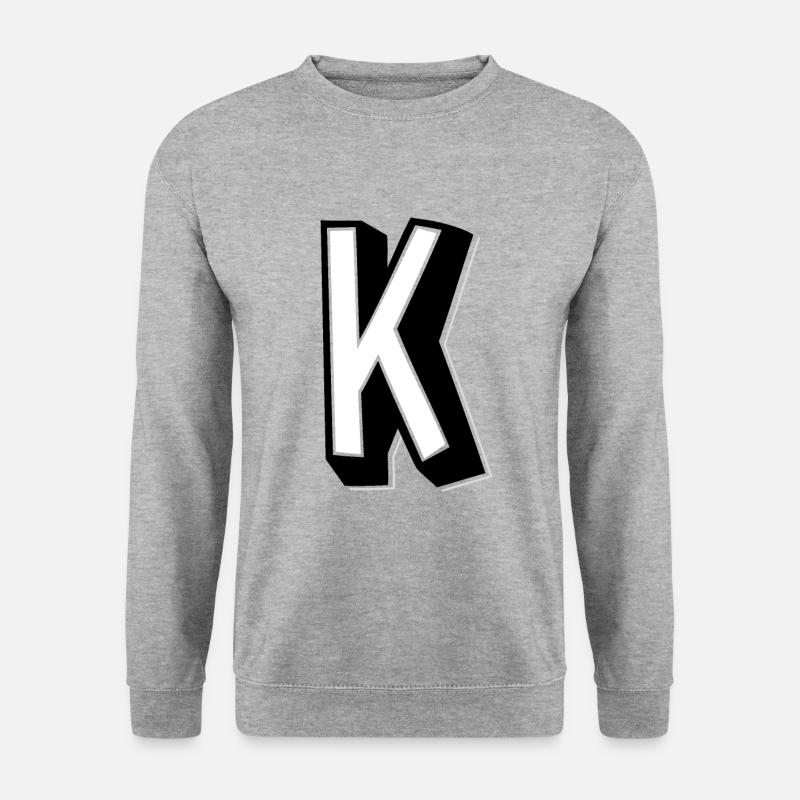Buchstabe K - Alphabet K. - Unisex Pullover - Weißgrau meliert