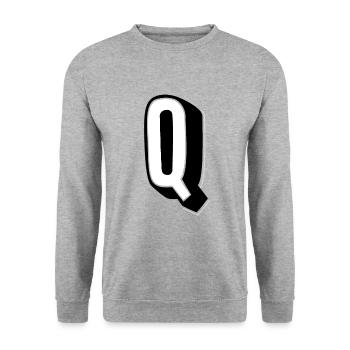 Letter Q – Alphabet Q - Unisex Sweatshirt - salt & pepper - Front - Alina (178cm) & Michal (187cm)