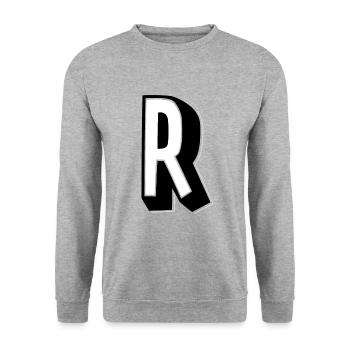 Letter R – Alphabet R - Unisex Sweatshirt - salt & pepper - Front - Alina (178cm) & Michal (187cm)