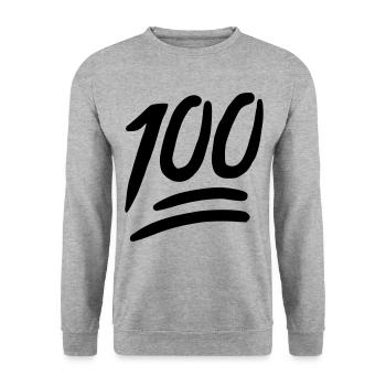 Emoji 100 sketch black - Unisex Sweatshirt - salt & pepper - Front - Alina (178cm) & Michal (187cm)