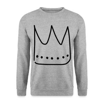 Emoji crown crowns sketch black - Unisex Sweatshirt - salt & pepper - Front - Alina (178cm) & Michal (187cm)