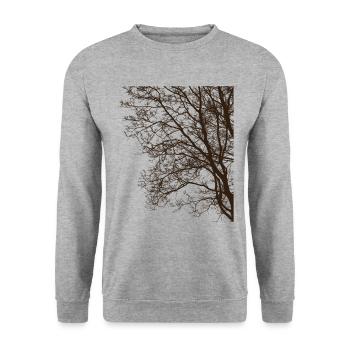Dark Forest, Dark Woods, Nature Lovers - Unisex Sweatshirt - salt & pepper - Front - Alina (178cm) & Michal (187cm)