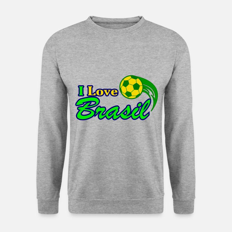 Brasil Geschenkidee - Unisex Pullover - Weißgrau meliert