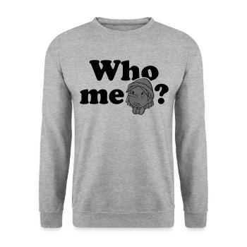 Pinocchio - Unschuldiger Junge: Who Me? Grau - Unisex Pullover - Weißgrau meliert - Vorne - Alina (178cm) & Michal (187cm)