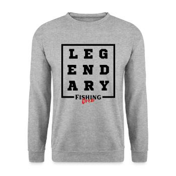 Legendary Fishing Crew - Unisex Pullover - Weißgrau meliert - Vorne - Alina (178cm) & Michal (187cm)