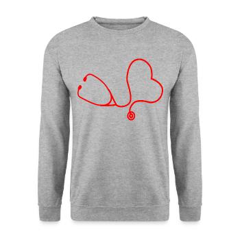 Doctor medical student doctor gift - Unisex Sweatshirt - salt & pepper - Front - Alina (178cm) & Michal (187cm)