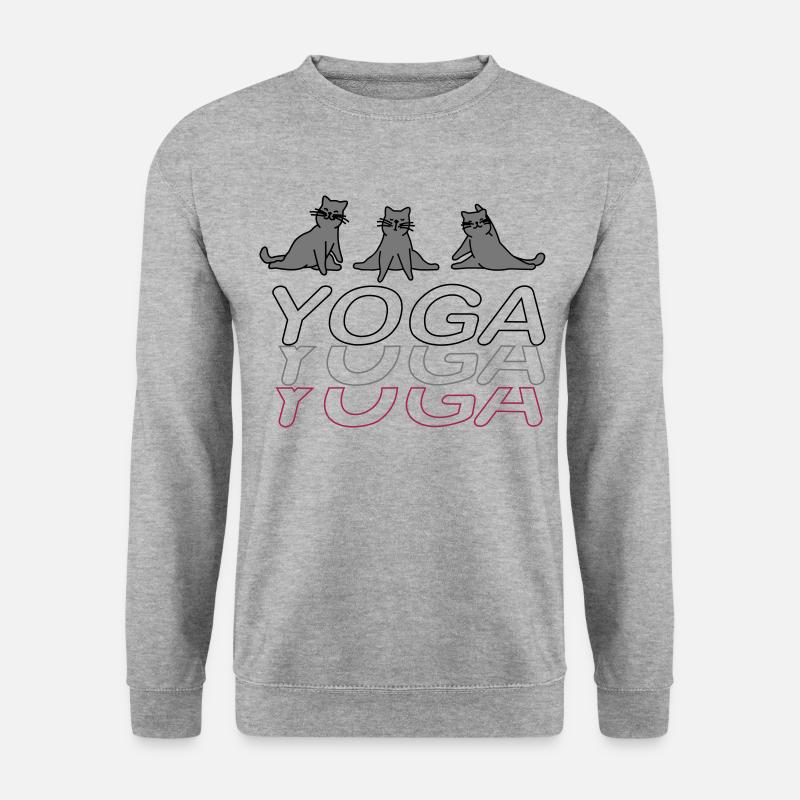 Yogakatzen - Unisex Pullover - Weißgrau meliert
