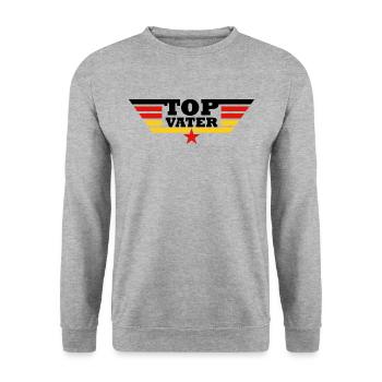 Vater und Sohn - Unisex Pullover - Weißgrau meliert - Vorne - Alina (178cm) & Michal (187cm)