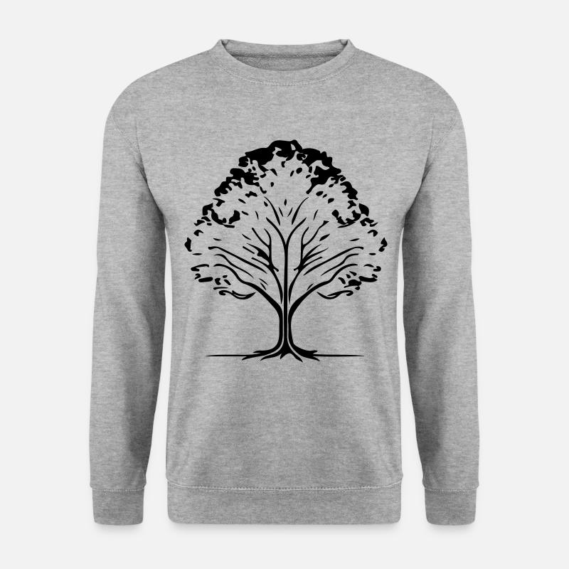 Baum Wald Symbol - Unisex Pullover - Weißgrau meliert