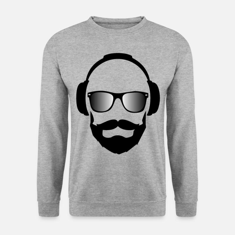 DJ - Unisex Pullover - Weißgrau meliert