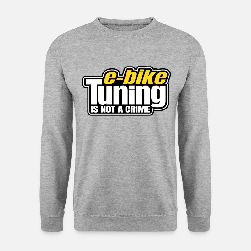 E-Bike Tuning Is Not A Crime Ebike EMTB MTB Tuner - Unisex Pullover - Weißgrau meliert