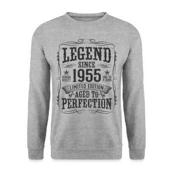 Legend 1955 Vintage Cadeau d’anniversaire - Sweat-shirt Unisexe - gris chiné - Devant - Alina (178cm) & Michal (187cm)