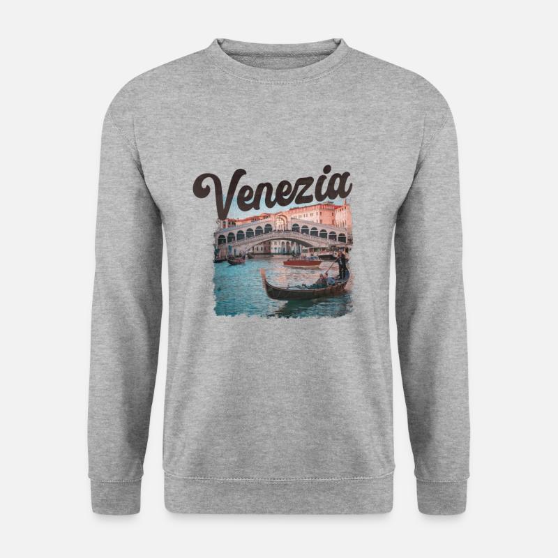 Venedig, Venezia, Venice, Vintage - Unisex Pullover - Weißgrau meliert