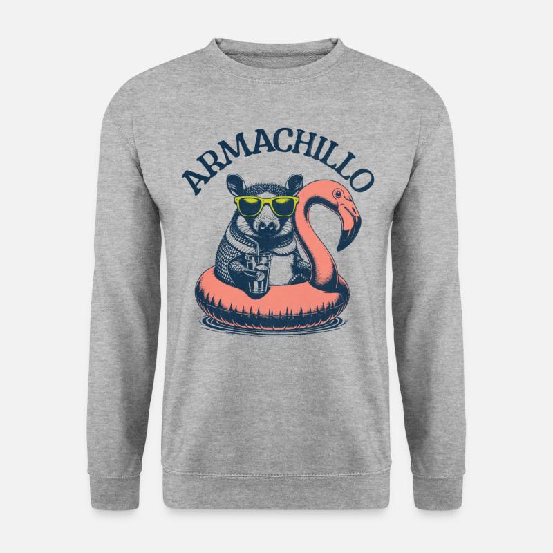 Armachillo im Pool - Unisex Pullover - Weißgrau meliert