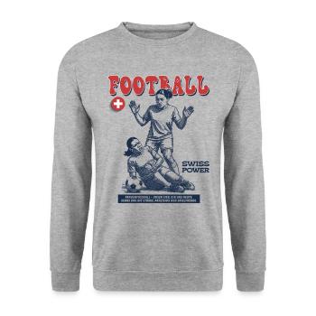 Dynamisme à l’état pur : Maillot de footballeur suisse - Sweat-shirt Unisexe - gris chiné - Devant - Alina (178cm) & Michal (187cm)