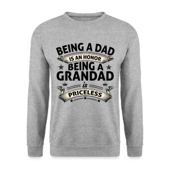 BEING A GRANDAD - Unisex Sweatshirt - salt & pepper - Front - Alina (178cm) & Michal (187cm)