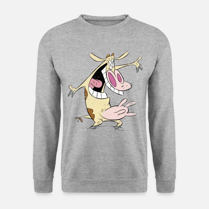 Muh-Kuh Und Chickie Muh-Kuh Porträt - Unisex Pullover - Weißgrau meliert
