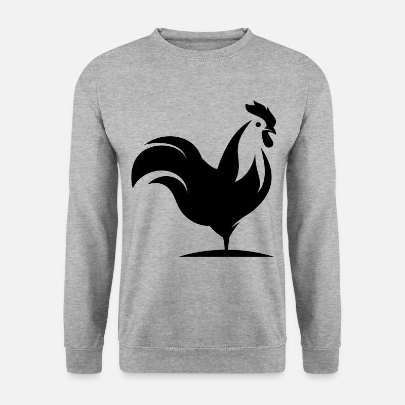 Hahn Tier silhouette - Unisex Pullover - Weißgrau meliert