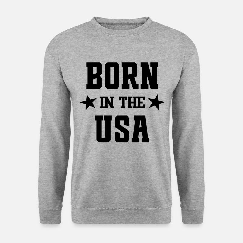Geboren in den USA - Unisex Pullover - Weißgrau meliert