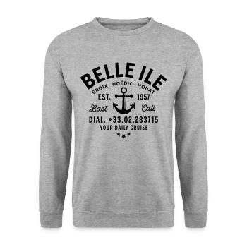 Belle Ile daily cruise last call - Sweat-shirt Unisexe - gris chiné - Devant - Alina (178cm) & Michal (187cm)