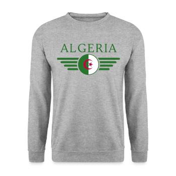 I Love Algeria, Elegance Style Design T-Shirt - Unisex Sweatshirt - salt & pepper - Front - Alina (178cm) & Michal (187cm)