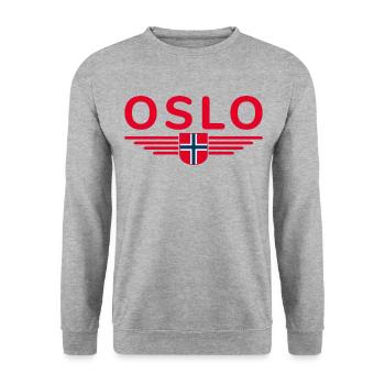 Oslo T-shirt for fans and Norway lovers - Unisex Sweatshirt - salt & pepper - Front - Alina (178cm) & Michal (187cm)