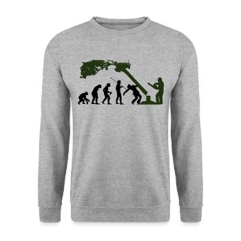 Holzfäller - Unisex Pullover - Weißgrau meliert - Vorne - Alina (178cm) & Michal (187cm)