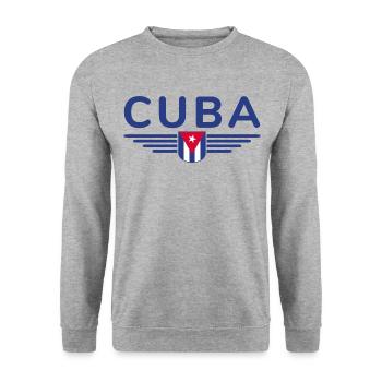 Stylish Cuba design for fans - Unisex Sweatshirt - salt & pepper - Front - Alina (178cm) & Michal (187cm)